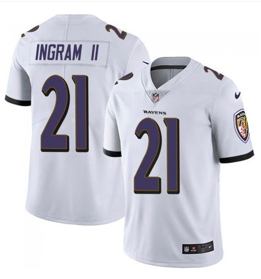 Men's Baltimore Ravens #21 Mark Ingram II White Vapor Untouchable Stitched NFL Jersey